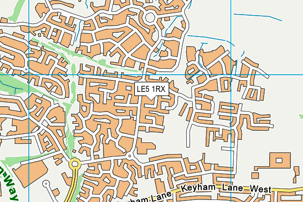 LE5 1RX map - OS VectorMap District (Ordnance Survey)