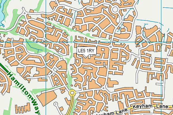 LE5 1RY map - OS VectorMap District (Ordnance Survey)