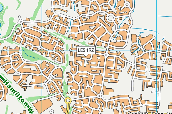 LE5 1RZ map - OS VectorMap District (Ordnance Survey)