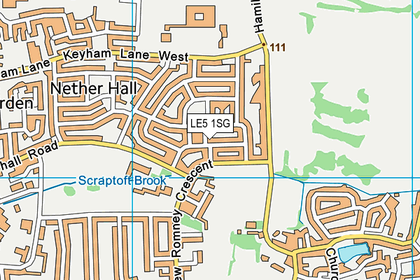 LE5 1SG map - OS VectorMap District (Ordnance Survey)