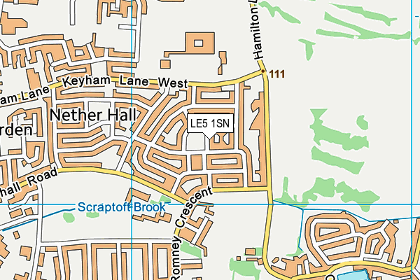 LE5 1SN map - OS VectorMap District (Ordnance Survey)