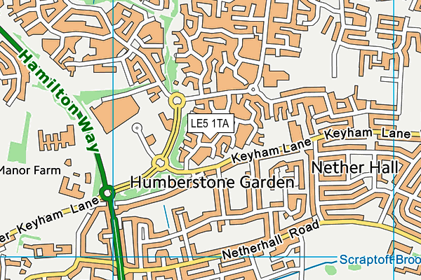 LE5 1TA map - OS VectorMap District (Ordnance Survey)