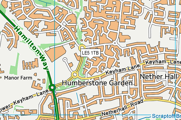 LE5 1TB map - OS VectorMap District (Ordnance Survey)