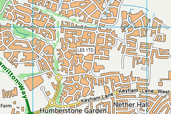 LE5 1TD map - OS VectorMap District (Ordnance Survey)