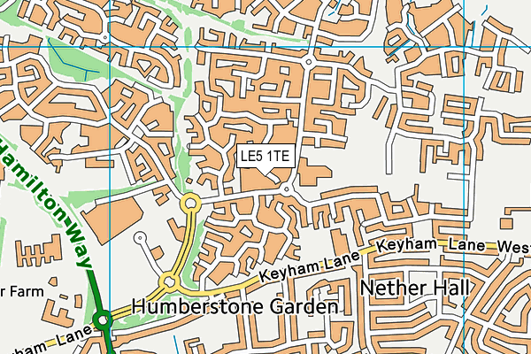 LE5 1TE map - OS VectorMap District (Ordnance Survey)