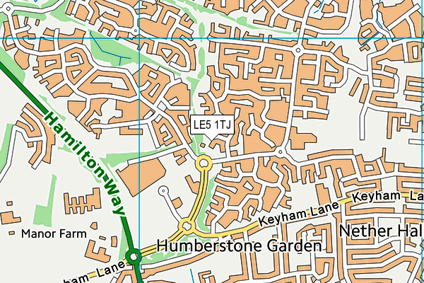 LE5 1TJ map - OS VectorMap District (Ordnance Survey)