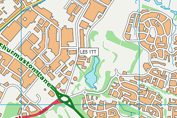 LE5 1TT map - OS VectorMap District (Ordnance Survey)