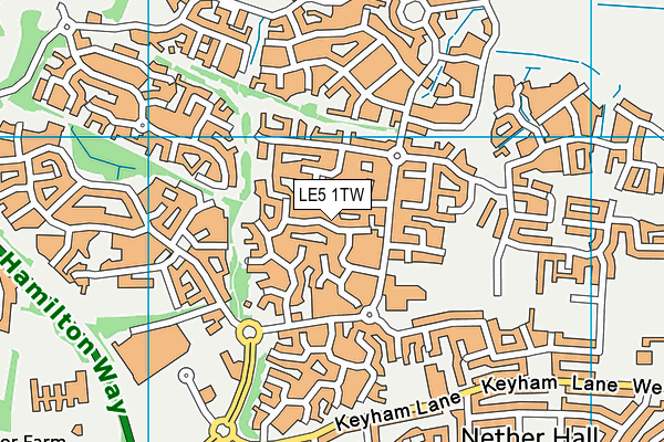 LE5 1TW map - OS VectorMap District (Ordnance Survey)