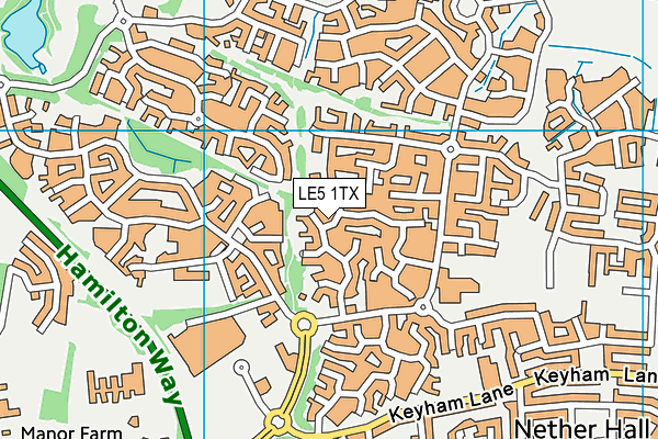 LE5 1TX map - OS VectorMap District (Ordnance Survey)