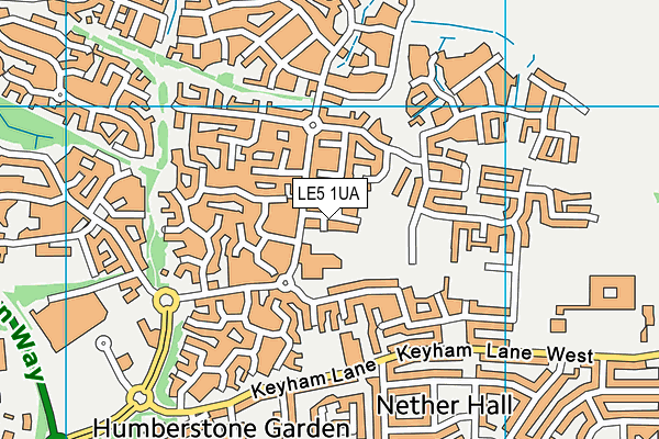 LE5 1UA map - OS VectorMap District (Ordnance Survey)