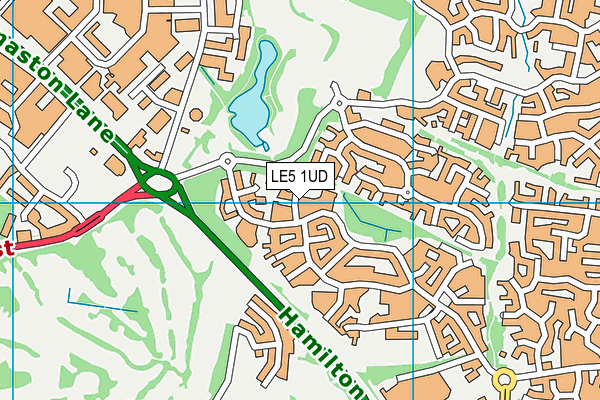 LE5 1UD map - OS VectorMap District (Ordnance Survey)