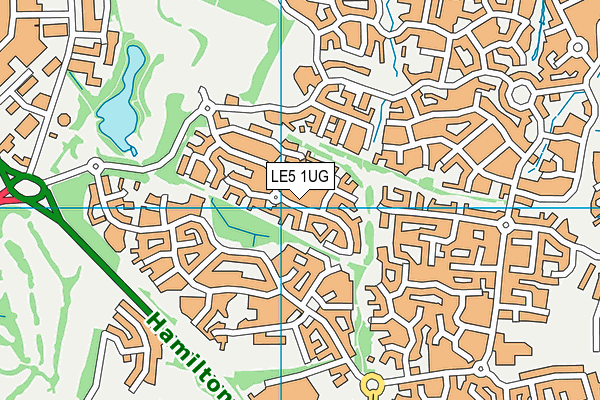 LE5 1UG map - OS VectorMap District (Ordnance Survey)