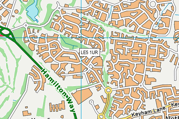 LE5 1UR map - OS VectorMap District (Ordnance Survey)