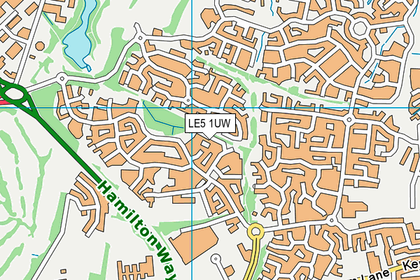 LE5 1UW map - OS VectorMap District (Ordnance Survey)