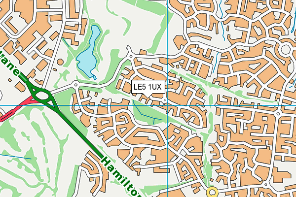 LE5 1UX map - OS VectorMap District (Ordnance Survey)