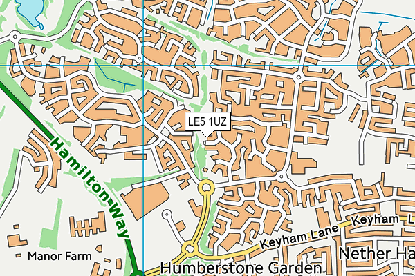 LE5 1UZ map - OS VectorMap District (Ordnance Survey)