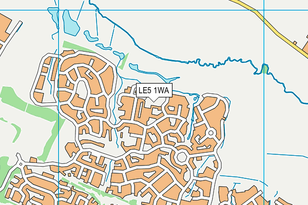 LE5 1WA map - OS VectorMap District (Ordnance Survey)
