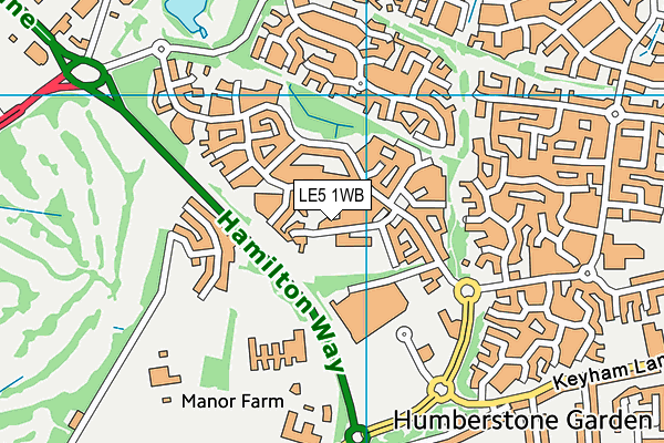 LE5 1WB map - OS VectorMap District (Ordnance Survey)