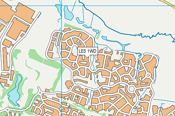 LE5 1WD map - OS VectorMap District (Ordnance Survey)