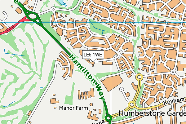 LE5 1WE map - OS VectorMap District (Ordnance Survey)