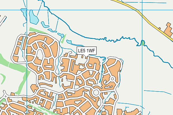 LE5 1WF map - OS VectorMap District (Ordnance Survey)