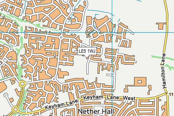 LE5 1WJ map - OS VectorMap District (Ordnance Survey)