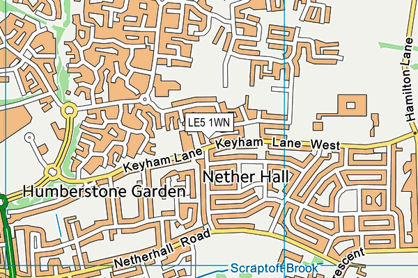 LE5 1WN map - OS VectorMap District (Ordnance Survey)
