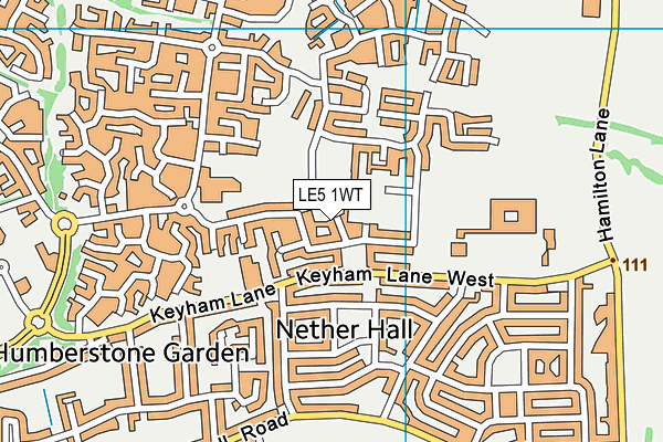 LE5 1WT map - OS VectorMap District (Ordnance Survey)
