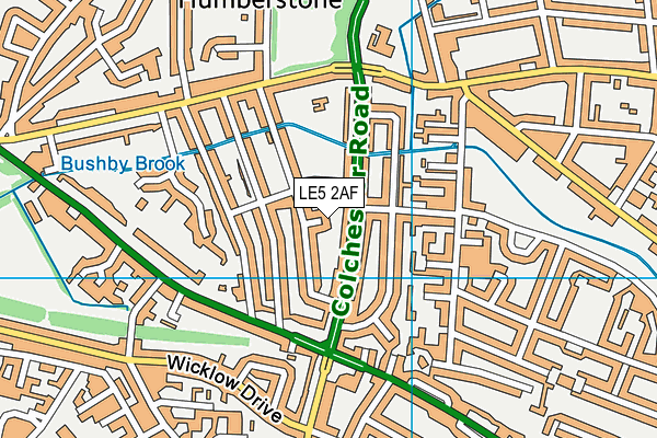 LE5 2AF map - OS VectorMap District (Ordnance Survey)