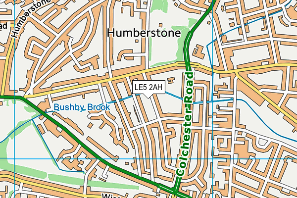 LE5 2AH map - OS VectorMap District (Ordnance Survey)