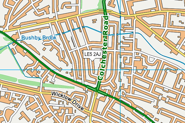 LE5 2AJ map - OS VectorMap District (Ordnance Survey)