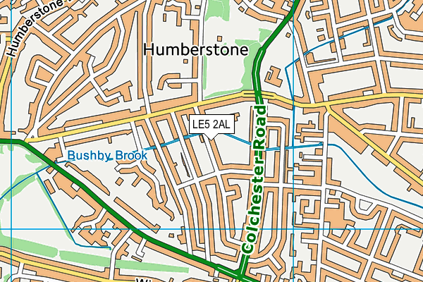 LE5 2AL map - OS VectorMap District (Ordnance Survey)