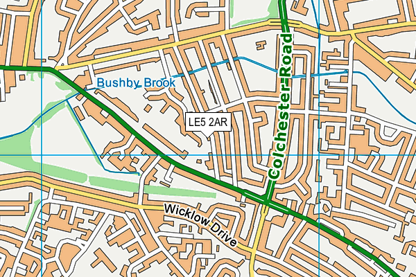 LE5 2AR map - OS VectorMap District (Ordnance Survey)