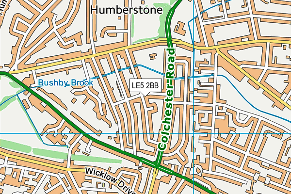 LE5 2BB map - OS VectorMap District (Ordnance Survey)