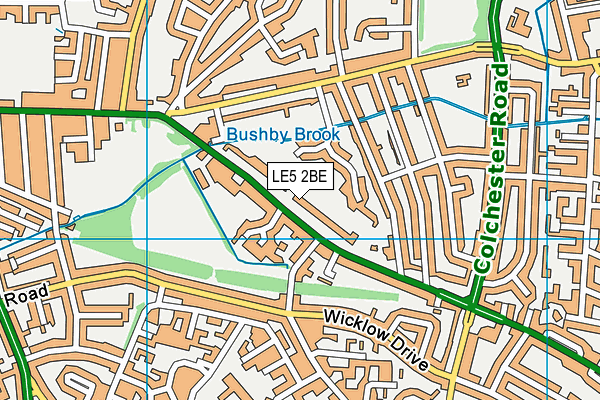 LE5 2BE map - OS VectorMap District (Ordnance Survey)