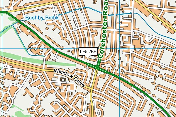 LE5 2BF map - OS VectorMap District (Ordnance Survey)