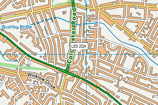 LE5 2DA map - OS VectorMap District (Ordnance Survey)