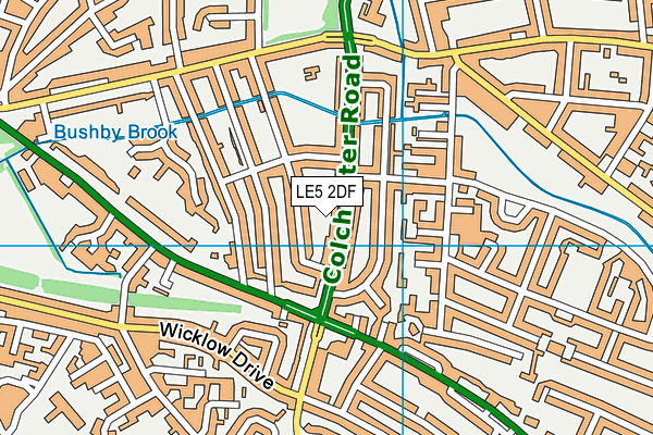 LE5 2DF map - OS VectorMap District (Ordnance Survey)