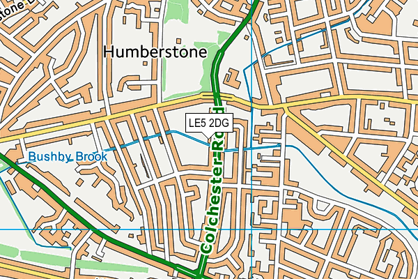 LE5 2DG map - OS VectorMap District (Ordnance Survey)