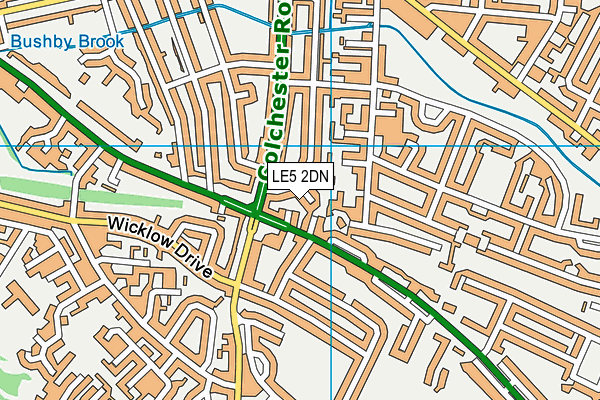 LE5 2DN map - OS VectorMap District (Ordnance Survey)