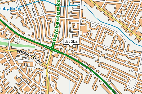 LE5 2DZ map - OS VectorMap District (Ordnance Survey)