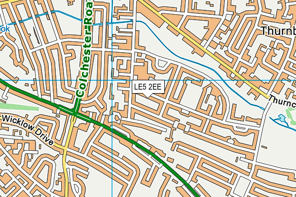 LE5 2EE map - OS VectorMap District (Ordnance Survey)