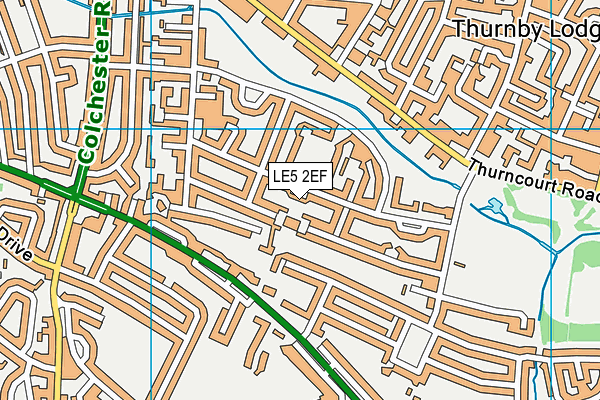 LE5 2EF map - OS VectorMap District (Ordnance Survey)