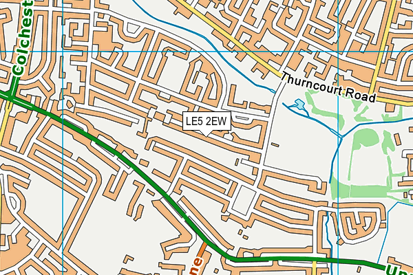 LE5 2EW map - OS VectorMap District (Ordnance Survey)