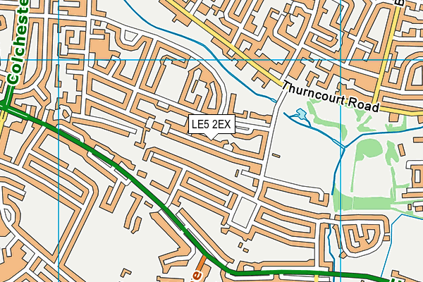 LE5 2EX map - OS VectorMap District (Ordnance Survey)