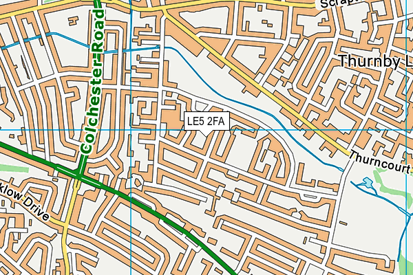 LE5 2FA map - OS VectorMap District (Ordnance Survey)