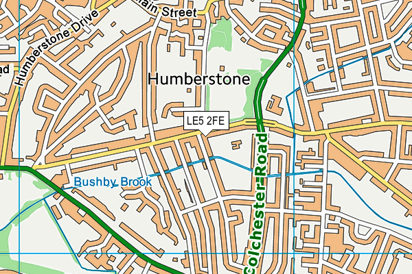 LE5 2FE map - OS VectorMap District (Ordnance Survey)