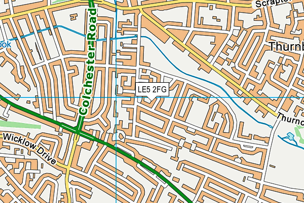 LE5 2FG map - OS VectorMap District (Ordnance Survey)