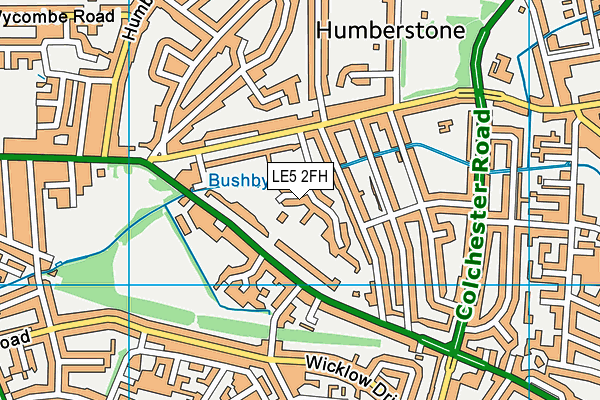 LE5 2FH map - OS VectorMap District (Ordnance Survey)