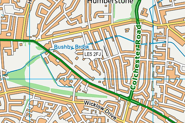 LE5 2FJ map - OS VectorMap District (Ordnance Survey)